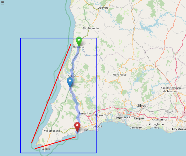 Mapa da Costa Vicentina